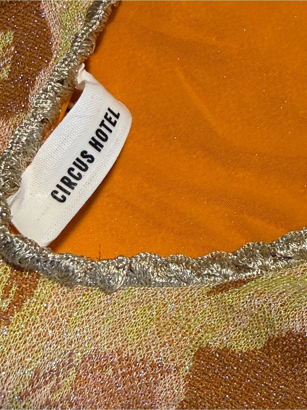 NWT Circus Hotel Shimmery Orange Knit one piece swimsuit size 44 - Picture 4 of 11